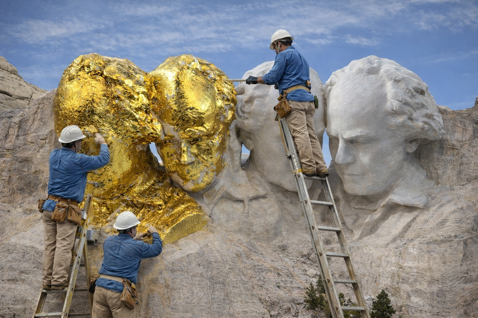Gold plated busts